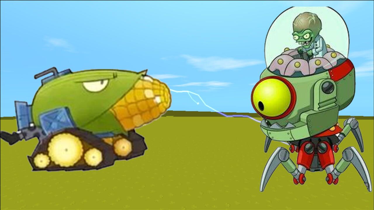 迷你世界植物大战僵尸:100玉米加农炮大战100僵王博士,谁能获胜呢