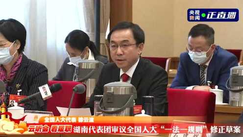 云听会 看履职 湖南代表团审议全国人大“一法一规则”修正草案