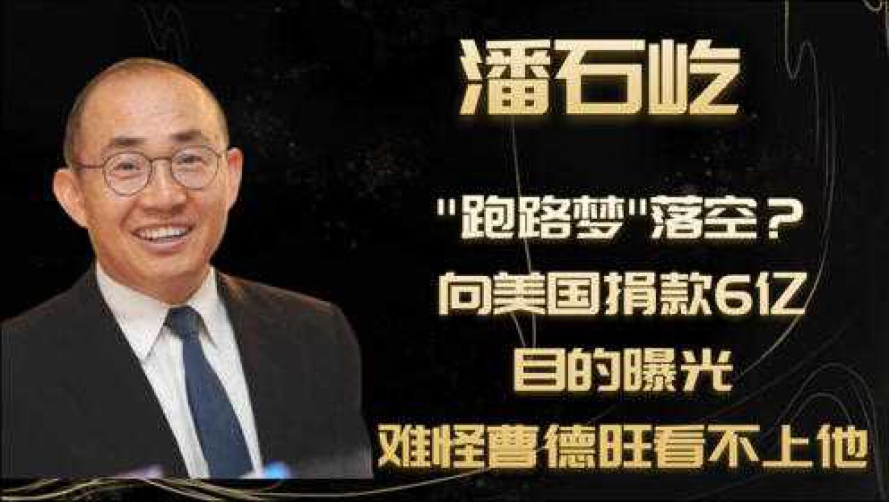 潘石屹"跑路"落空?向美国捐款6亿目的曝光,难怪曹德旺看不上他