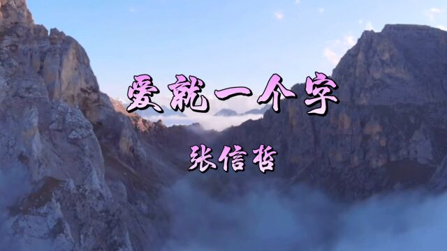 张信哲《爱就一个字》这首经典歌曲80、90后大多都听过