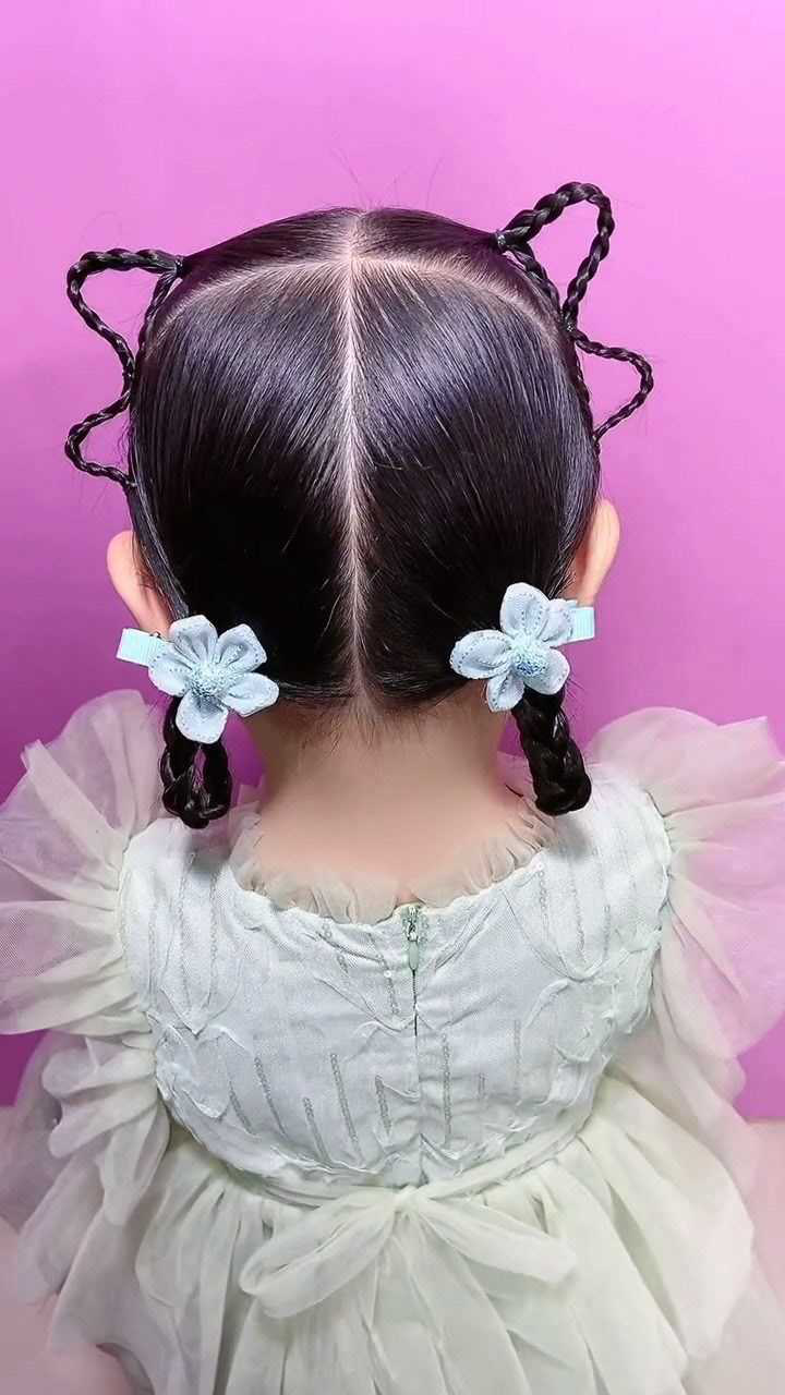 小宝宝的辫子这么扎,是不是挺有意思的#儿童编发