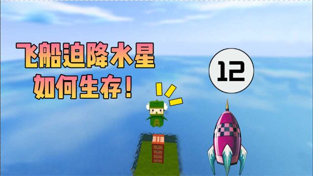 迷你世界:飞船被迫掉入水星如何生存?第12期,铺平台建养殖场!