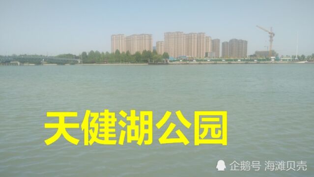 实拍天健湖公园,湖水好清澈,犹如一面镜子