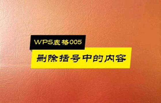 WPS005:快速删除表格括号中的内容