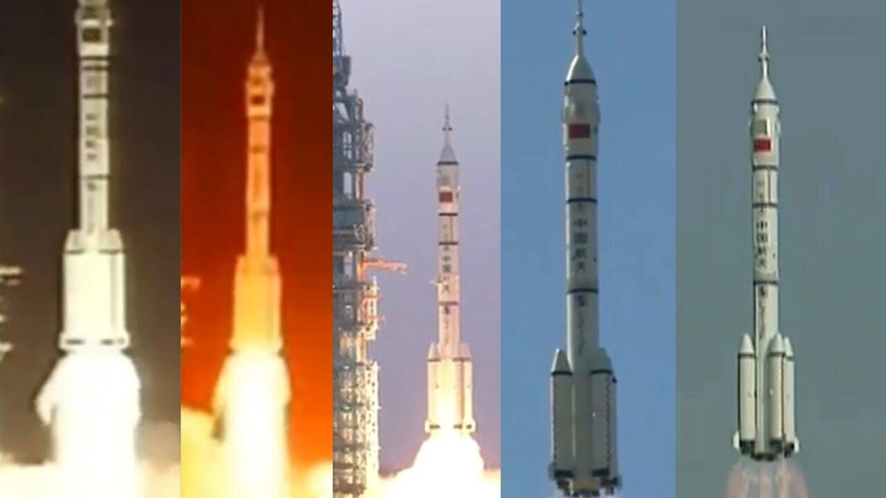 90秒带你回顾1999年-2021年神舟系列飞船发射瞬间_高清