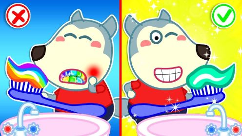 沃尔夫动画：没有彩虹般的牙齿，这就是我们刷牙的方式！
