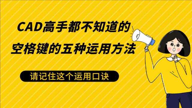 CAD高手都不知道的空格键的五种运用方法,请记住这个运用口诀