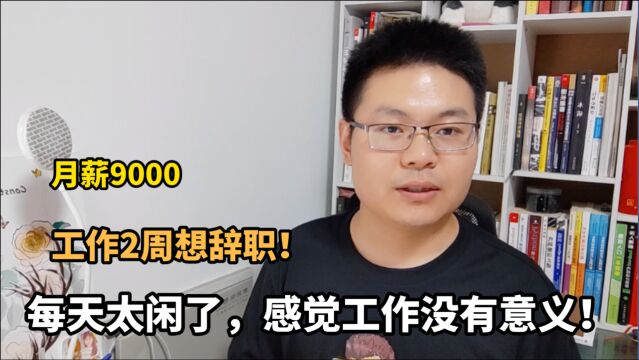 应届生:月薪9000入职国企设计院,工作2周要离职?原因:太闲了!