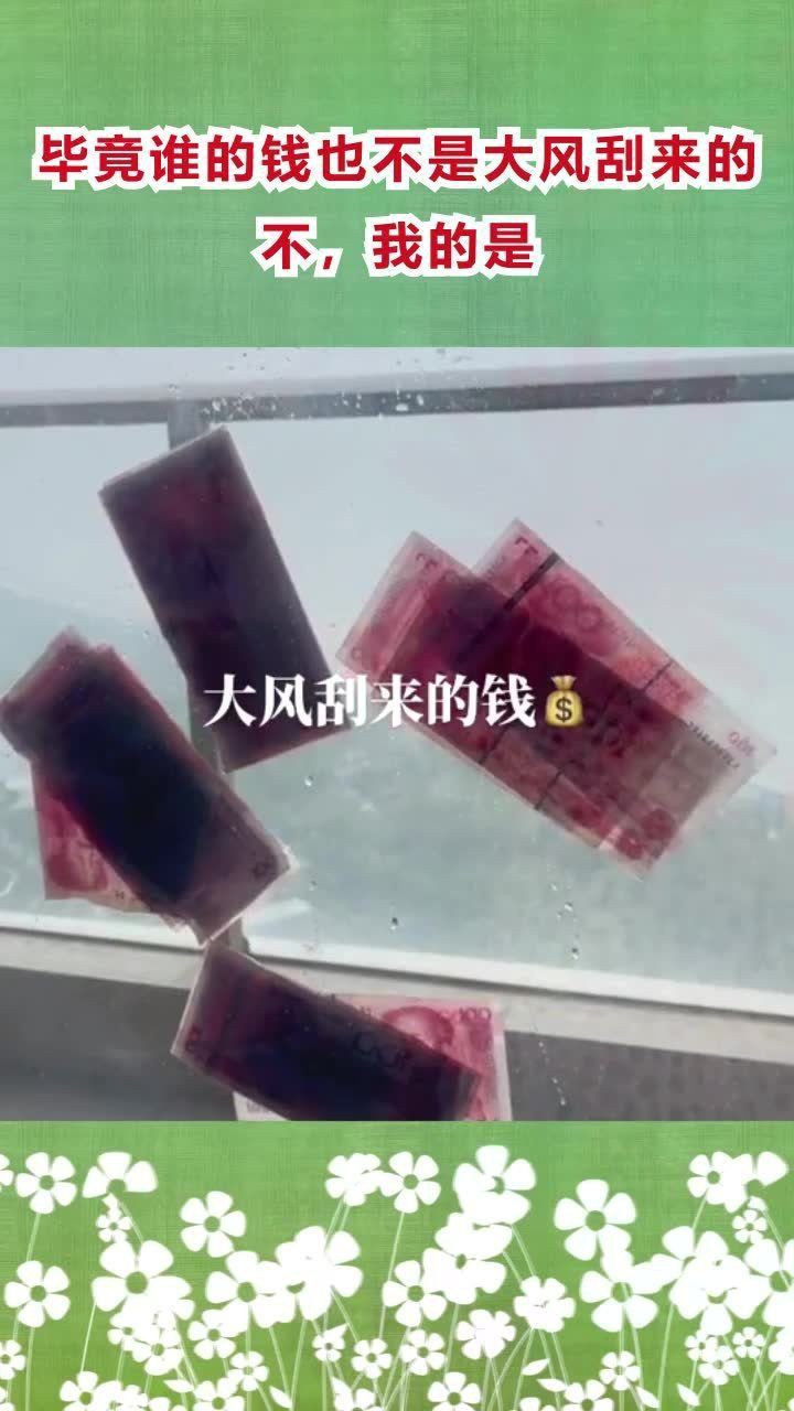 毕竟谁的钱也不是大风刮来的不我的是