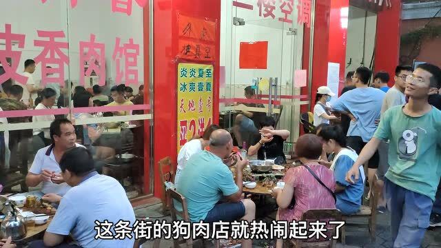 广西玉林狗肉店一条街,40到45块一斤,一天能卖2000斤,吃的人多