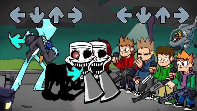 fnf週五夜放克遊戲 eddsworld四種形態對戰巨魔之臉