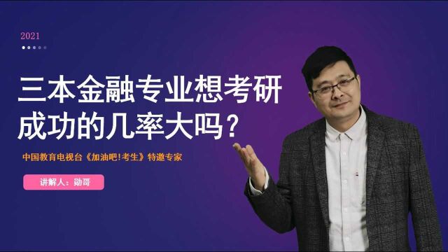 三本金融专业想考研,成功的几率大吗?考研也应该量力而行!