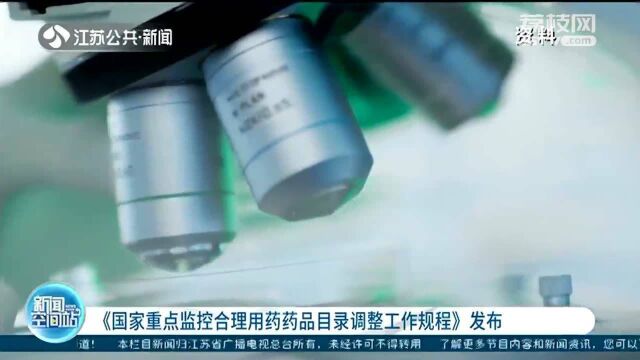 《国家重点监控合理用药药品目录调整工作规程》发布