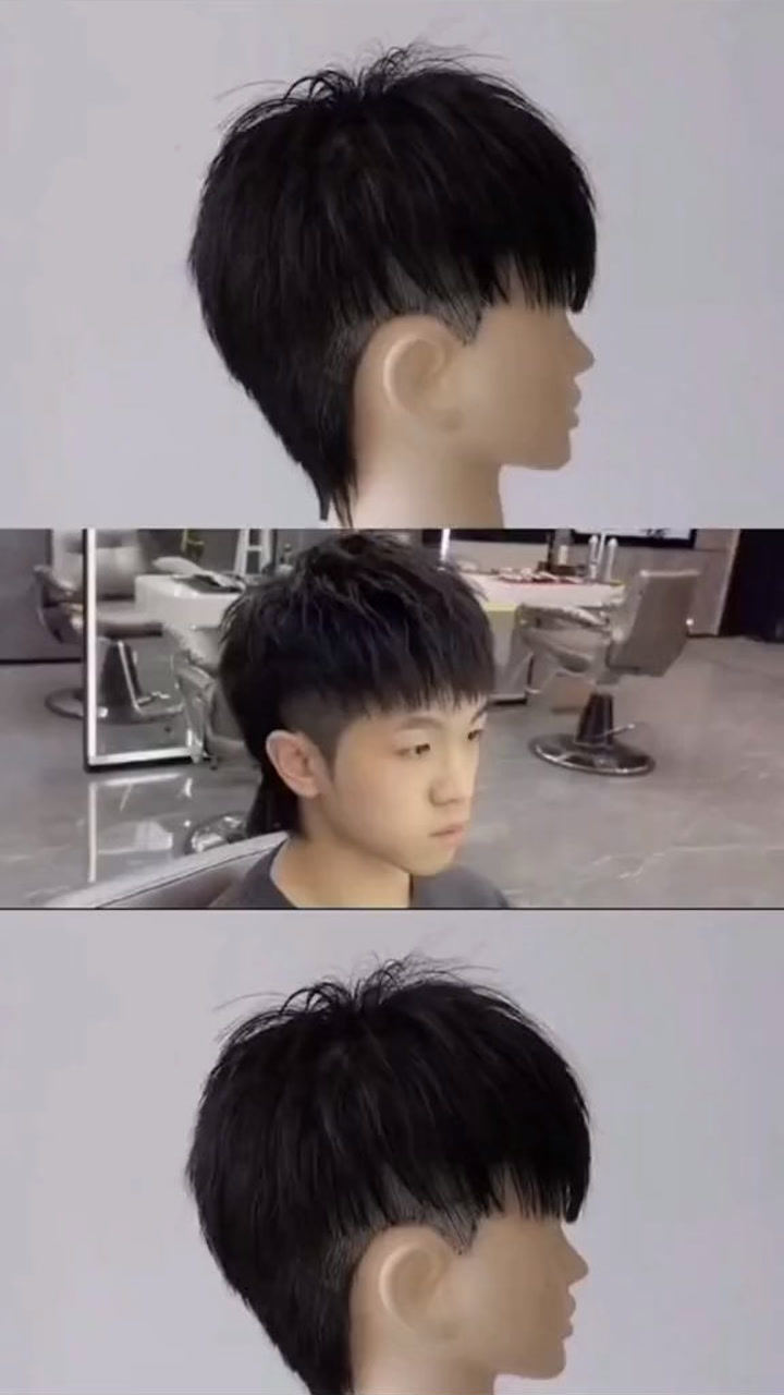 学生小狼尾发型裁剪教学剪发教程