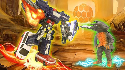 咖宝车神之重装巨人,机器人大战小怪兽技能全发超炫,还有酷酷的变形呦