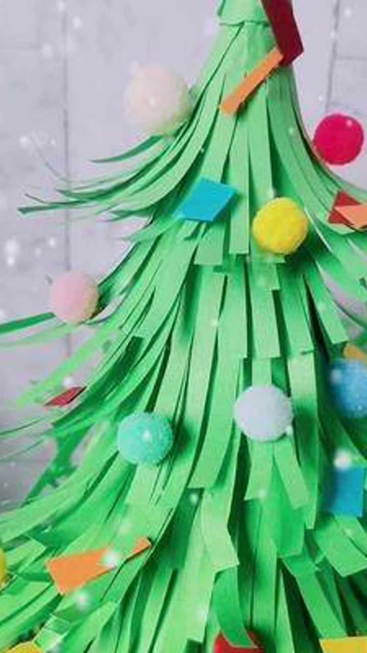 用卡纸做一棵圣诞树简单又好看哦一起做手工幼儿手工
