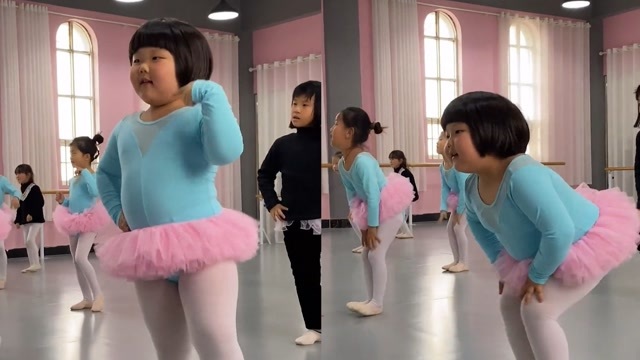 少一点肉都不行!胖胖小女孩练习跳舞萌化众人,网友:骗我生娃