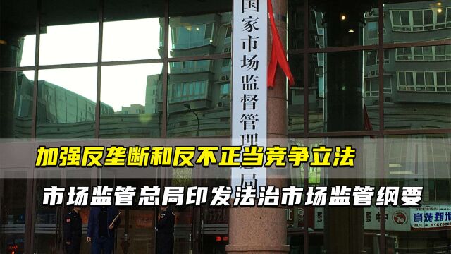 加强反垄断和反不正当竞争立法 市场监管总局印发法治市场监管建设实施纲要