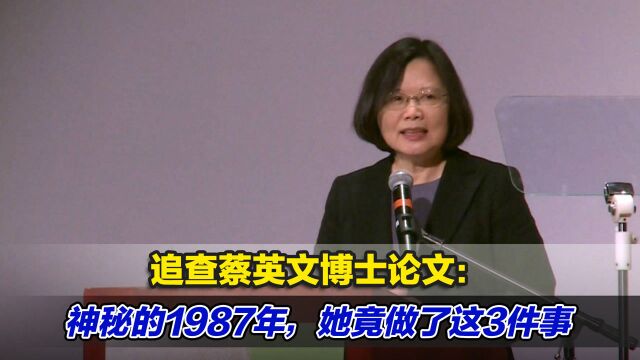 追查蔡英文博士论文:神秘的1987年,她竟做了这3件事