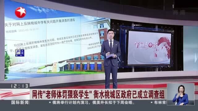 网传“老师体罚猥亵学生” 衡水桃城区政府已成立调查组