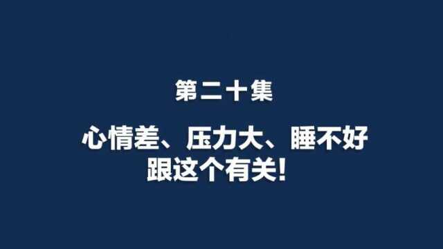 涨知识学院:20、心情差、压力大、睡不好,跟这个有关