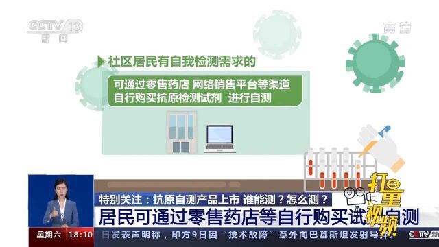 居民可通过零售药店等自行购买试剂自测