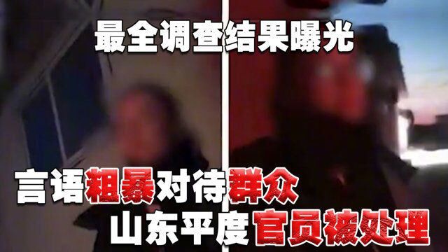 最全调查结果曝光,山东平度官员言语粗暴对待群众问题处理情况,副市长被处分