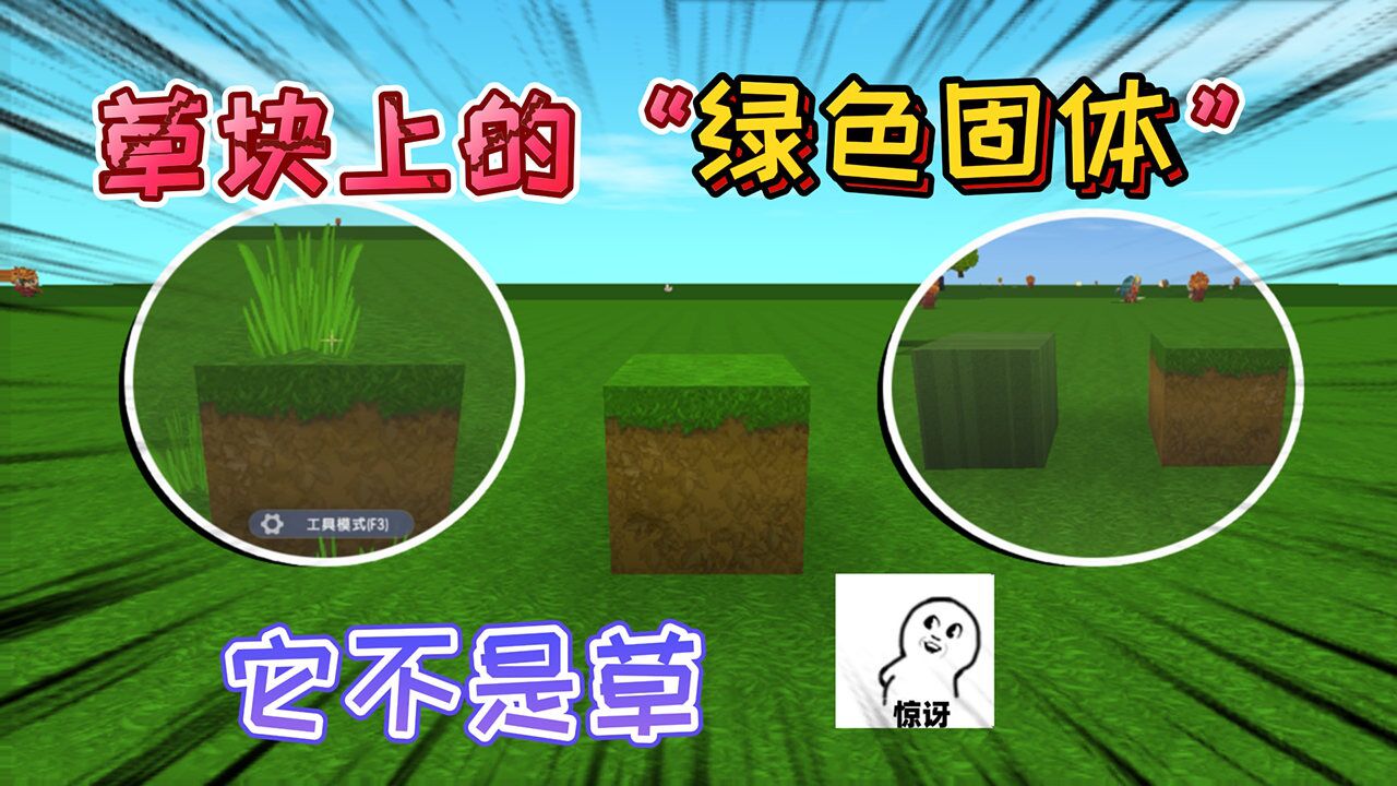 迷你世界:草块上的"绿色固体"不是小草,也不是绿色染料是什么