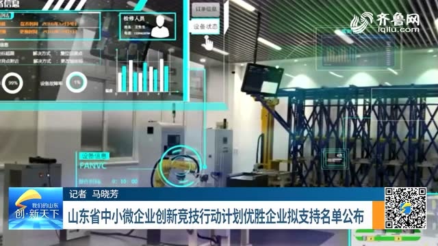 山东省中小微企业创新竞技行动计划优胜企业拟支持名单公布