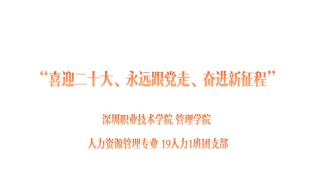 深圳职业技术学院管理学院19人力1班团支部