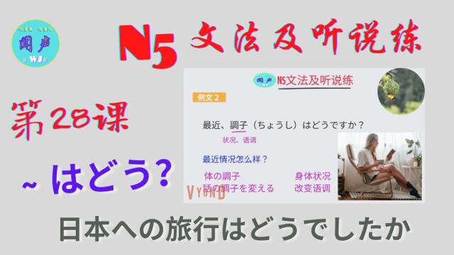 日语学习 | 日语N5文法及听说练 No.28 ~はどうですか | 日语口语 