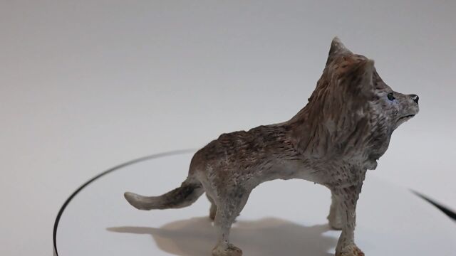 软陶小狼一只,手工diy制作过程,也可用粘土翻糖做