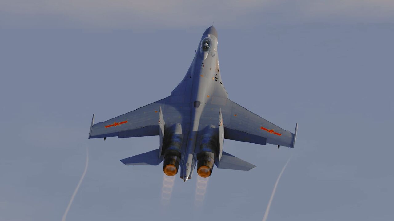 绝美！中国空军J-16战斗机高清大片，DCS（4K）_高清