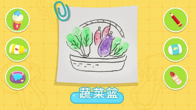 创意手指画:胖乎乎的手指印变成了蔬菜,太神奇啦