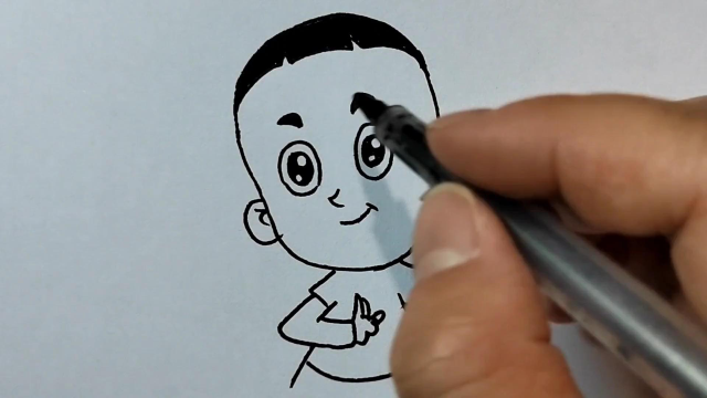 简笔画:大头儿子简笔画来了.