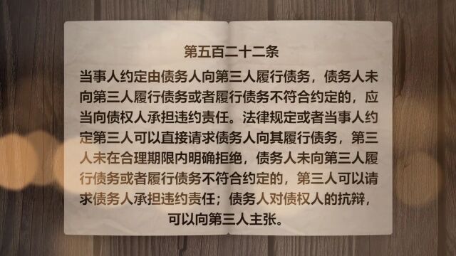 《学法典读案例答问题》——债务人不履行债务,具有合法利益的第三人可以代为履行吗?