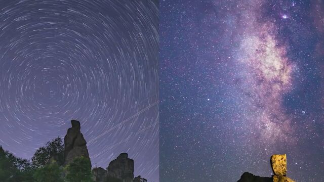 摄影师在秦岭拍到绝美星轨大片 网友:星星撞碎得满天都是