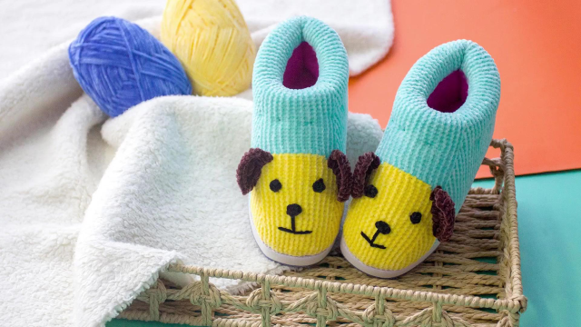 雅馨绣坊雪绒线小狗旺财 棉鞋>编织教程 上集