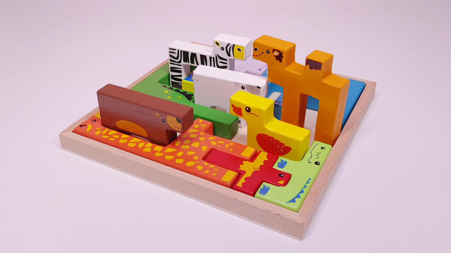 彩色动物积木拼拼乐 早教益智积木玩具识动物