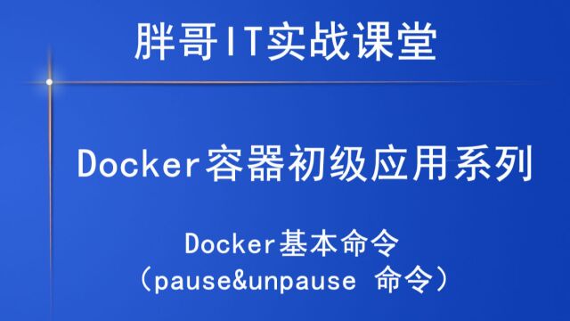 Docker(pause&unpause)下1