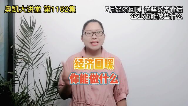 1162 7月经济回暖 这些数字背后企业还能做些什么,短视频运营