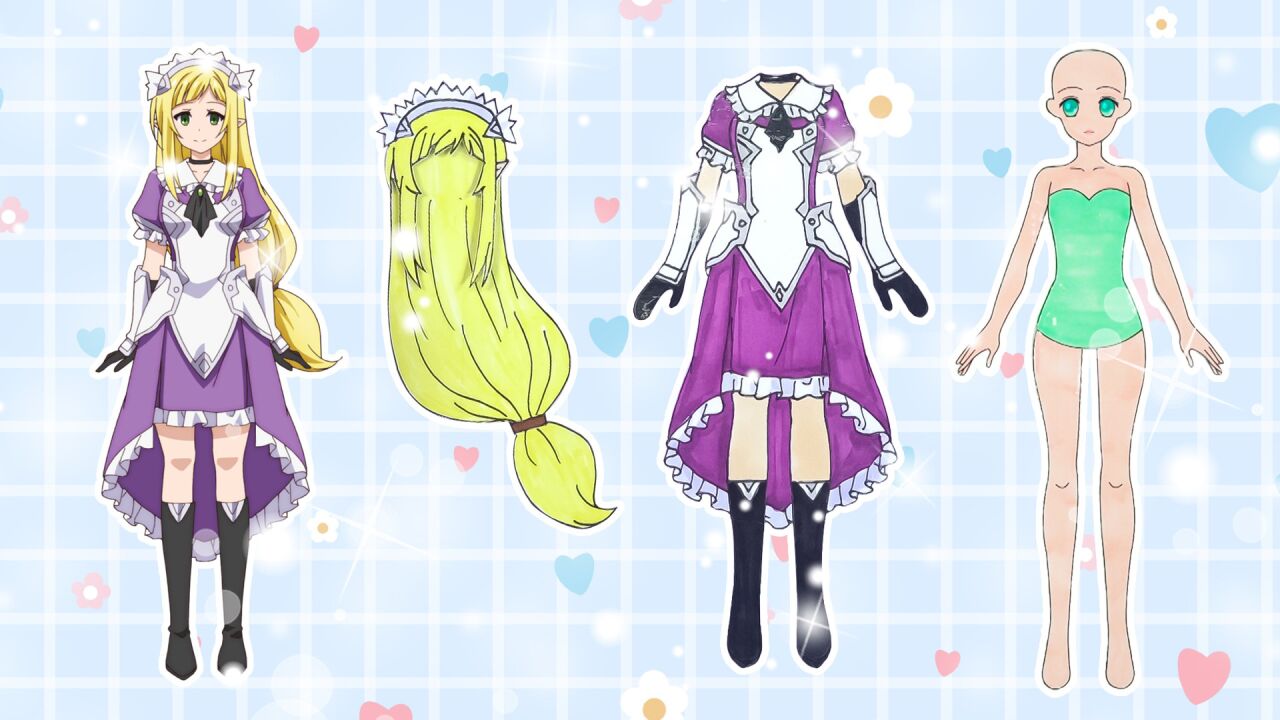 手工纸娃娃玩具:纸娃娃装扮,《黑之召唤士》艾菲露装扮_腾讯视频