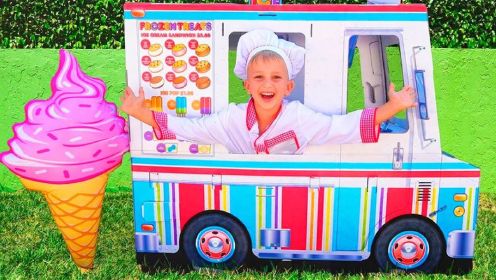 尼基兄弟：弗拉德想卖冰淇淋，妈妈送他冰淇淋车，会发生什么趣事