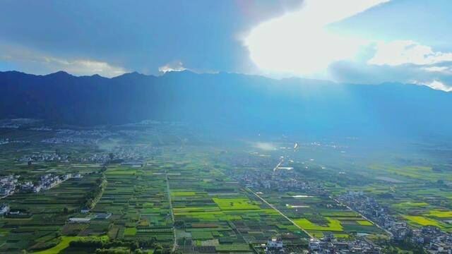 秋天来到了田野,田野的稻子连忙敬礼,谢谢秋天让自己奉献给人们.秋天给田野带来了快乐!秋天心真好!#理想生活本该大理