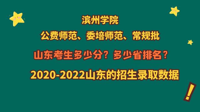 滨州学院,公费、委培师范生、常规批,山东需要多少分?省排名?