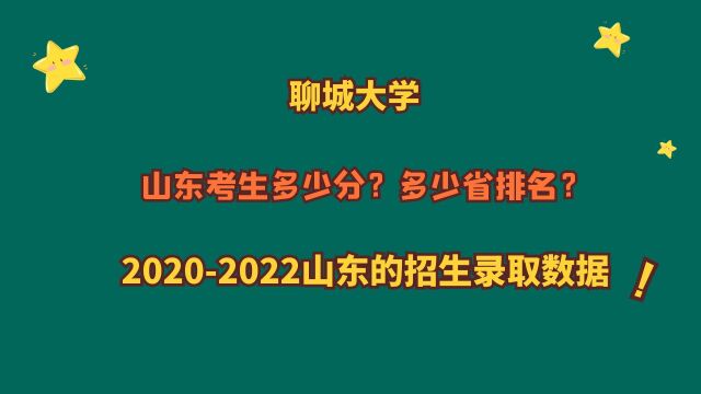 聊城大学,山东多少分?适合哪个分数段?20202022山东数据!