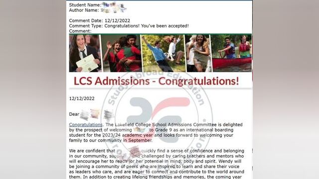 热烈祝贺我们Brothers Education学员斩获加拿大Lakefield录取