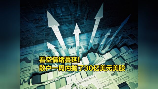 看空情绪蔓延!散户一周内抛了30亿美元美股