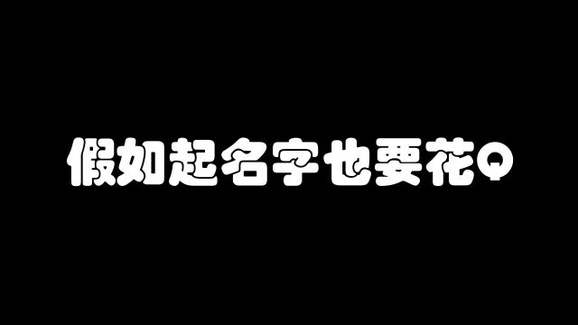 起名字需要花钱,越简单的名字花的钱就越多!