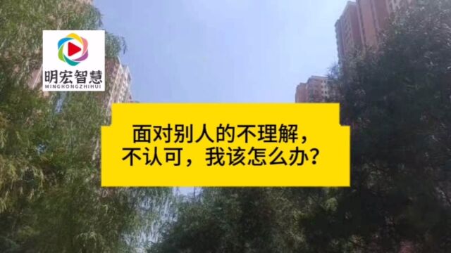 面对别人的不理解,不认可,我该怎么办?